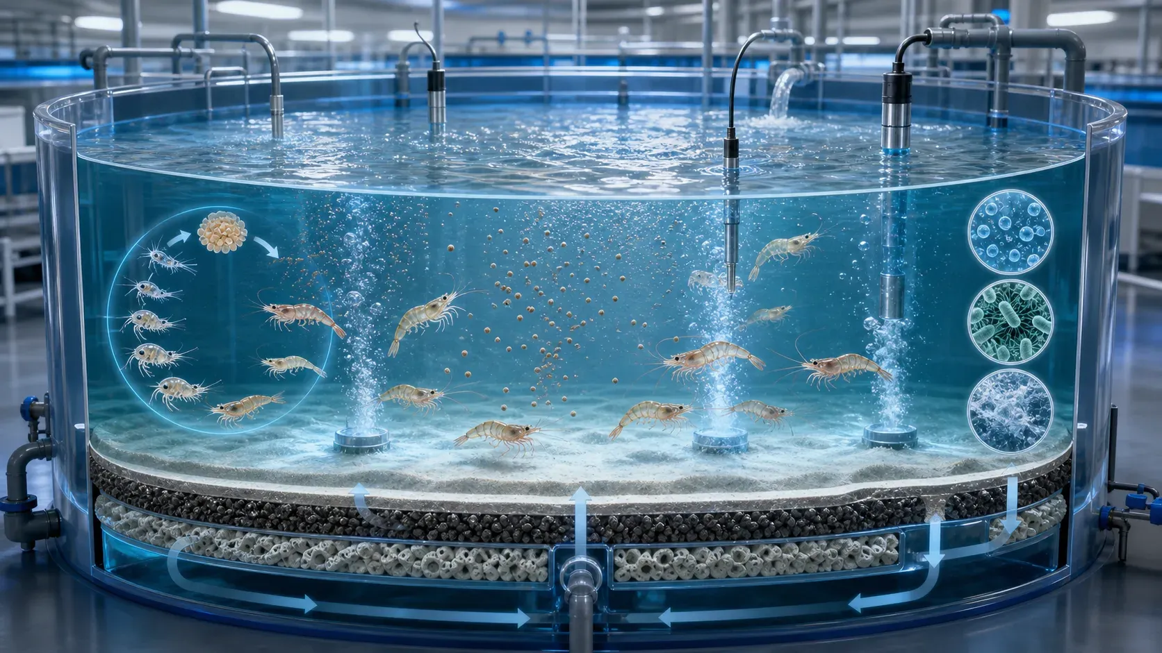 ShrimpTech JIRCAS株式会社のコア技術を説明する概念図